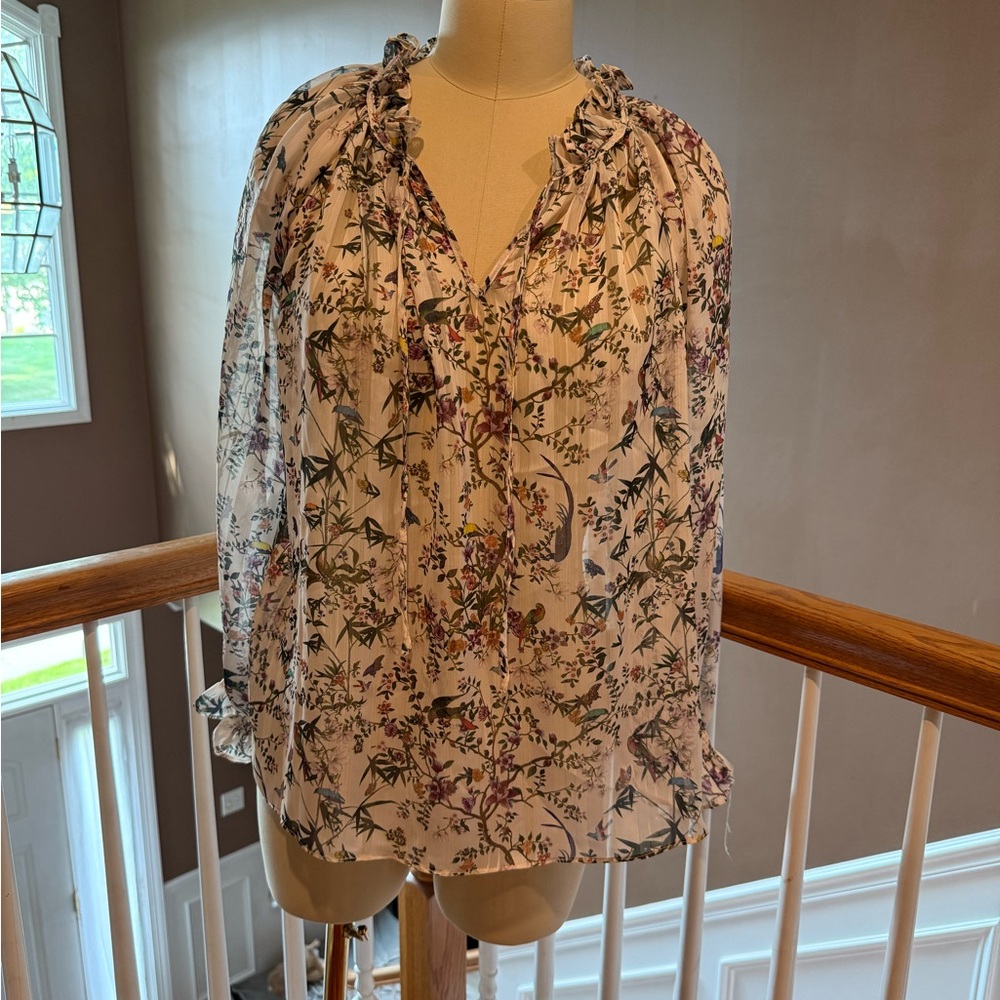 NWT- H&M- Floral Print Women's Lightweight Top- SZ 14